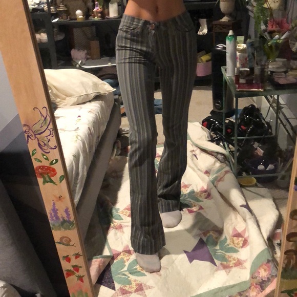 Joe’s Jeans Blue Striped Flare Jeans - Picture 1 of 5